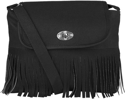 

DN DEALS Women Evening/Party Black PU Sling Bag