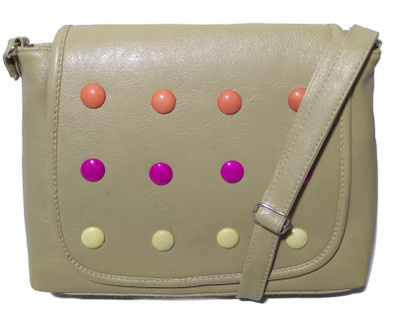 

AZED Collections Women Casual Khaki PU Sling Bag
