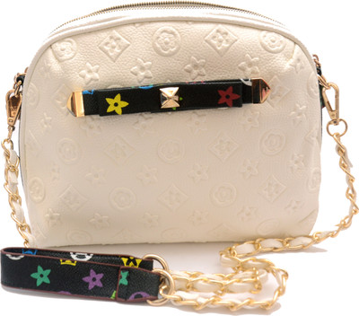 

ADORSY Girls Evening/Party White Leatherette Sling Bag