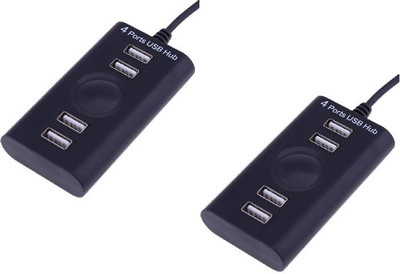 

durReey 4 Port High Speed Transmission Parallel Interface 2.0 P 1701 Set Of 2 USB Hub(Black)