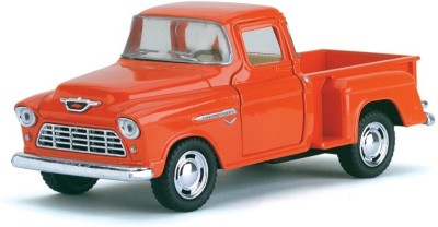 

Kinsmart 5" 1:32 Scale 1955 Chevy Stepside Pickup Diecast Model Door Openable and Pull Back Action From Flying Toyszer(Orange)