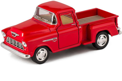 

Kinsmart 5" 1:32 Scale 1955 Chevy Stepside Pickup Diecast Model Door Openable and Pull Back Action From Flying Toyszer(Red)