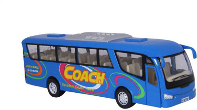 

Kinsmart 7" Coach Bus Diecast Metal Door Openable and Pull Back Action From Flying Toyszer(Blue)