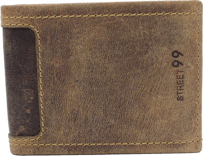 

street 99 Men Brown Genuine Leather Wallet(10 Card Slots)