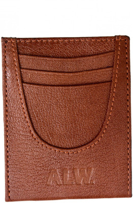 

ALW Men Brown Genuine Leather Card Holder(4 Card Slots), Brown;dark brown