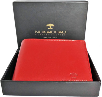 

NUKAICHAU Men Red Genuine Leather Wallet(6 Card Slots)