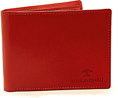 

NUKAICHAU Men Red Genuine Leather Wallet(6 Card Slots)