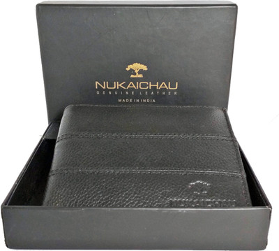 

NUKAICHAU Men Black Genuine Leather Wallet(6 Card Slots)