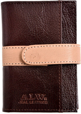 

ALW Men Brown Genuine Leather, Artificial Leather Card Holder(15 Card Slots)