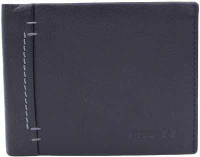 

street 99 Men Multicolor Genuine Leather Wallet(10 Card Slots), Black