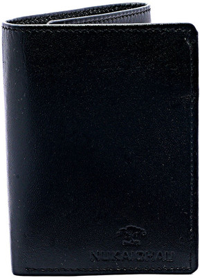 

NUKAICHAU Men Black Genuine Leather Wallet(6 Card Slots)