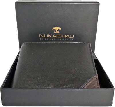 

NUKAICHAU Men Black Genuine Leather Wallet(6 Card Slots)