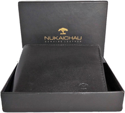 

NUKAICHAU Men Black Genuine Leather Wallet(6 Card Slots)