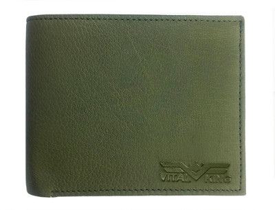 

Vital King Boys Green Genuine Leather Wallet(5 Card Slots)