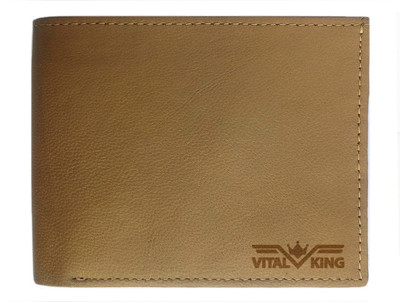 

Vital King Men Brown Genuine Leather Wallet(5 Card Slots), Creem
