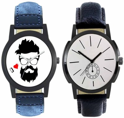 FASHION POOL MENS & GENTS FAST WITH BEARD DIAL & VINTAGE DIAL COMBO HAVING LEATHER BELT WATCH Watch  - For Men   Watches  (FASHION POOL)