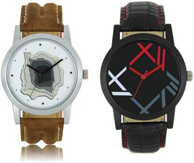 FASHION POOL LOREM FADED & BLACK RED DIAL DESIGN GRAPHICS COMBO FOR DESIGNER & COLLAGE STUDENT WATCH COMBO HAVING BROWN & BLACK LEATHER BELT WATCH FOR FESTIVAL & CASUAL WEAR WATCH Watch  - For Boys   Watches  (FASHION POOL)