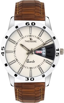 THEODORE TDM16003 Premium Brown Leather Strap Wrist Watch  - For Men   Watches  (THEODORE)