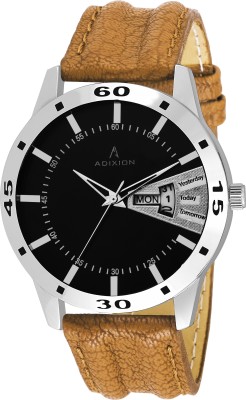 ADIXION 9519SLDD01 New Leather Strep Stainless Steel Day & Date Youth Watch Watch  - For Men & Women   Watches  (Adixion)