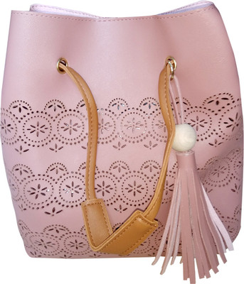 

vea BUCKET TOTE HANDBAG CUM SLING BAG Messenger Bag(Pink, 2 L)