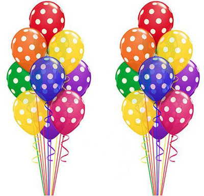 

AMFIN Printed Polka Dot Printed Balloon Multicolor (Pack Of 30) Balloon(Multicolor, Pack of 30)