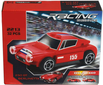 

TALKING GANESHA Kiditos Decool Racing Pacemaker 250 GT Berlinetta Block Construction Pullback Car 32 Pcs (Red)(Multicolor)