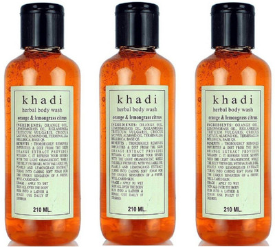 

Khadi Herbal ORANGE & LEMONGRASS CITRUS BODY WASH(630 ml, Pack of 2)