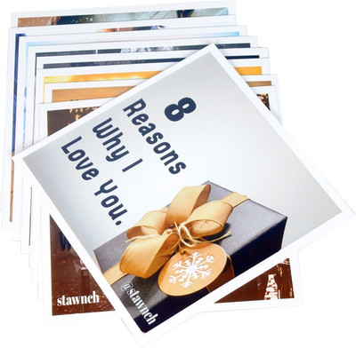

STAWNCH STAWNCH 8 REASONS WHY I LOVE YOU GREETING CARS[SET OF 8 CARDS SIZE 6" X 6"] Greeting Card(Multicolor, Pack of 1)