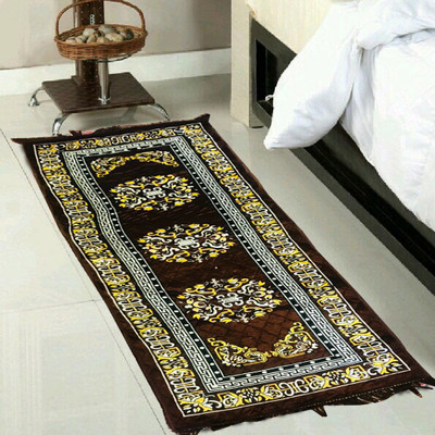 KUBER INDUSTRIES Brown Velvet Runner(1 ft,  X 2 ft, Rectangle)
