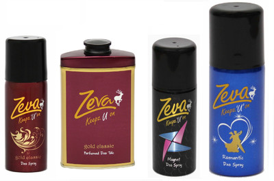 

Zeva Keepz U On Deodorant bodyspray WITHOUT ALCOHOL For women / MEN FRAGRANCES for ladies unisex Combo Set(Set of 4)