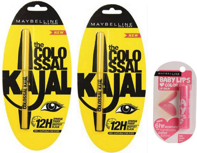 

Maybelline Colossal Kajal 12H Black(Set of 3)