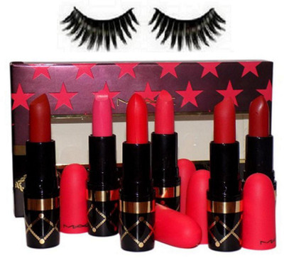 

Imported Combo Of Mac Eyelashes&Nutcracker Sweet Nude Lipstick Kit Set Of 6(Set of 7)