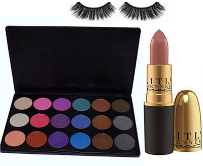 Imported Eyelashes&Mac Professional Eyeshadow Palette&Catlyn Jenner Lipstick(Set of 3)
