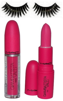 

Imported Eyelashes&Mac Giambattista Pink Lipgloss,Lipstick(Set of 3)