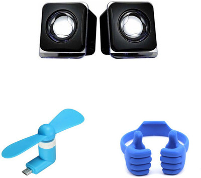 

MINIFOX Ok Mobile Stand, Mini Fan, Aux Speaker Combo Set