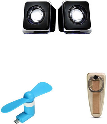 

MINIFOX Grip Mobile Stand, Mini Fan, Aux Speaker Combo Set