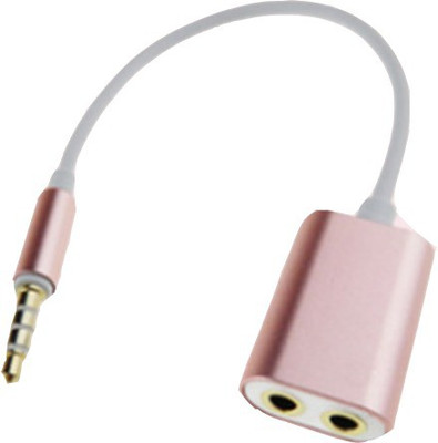 

Freya 3.5 mm Male To Two 3.5 mm Female Audio Stereo Earphone Headphone Splitter Headphone Adapter(Rose Gold)