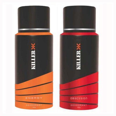 

Killer Energy And Obsession Deodorant Spray - For Men(200 ml, Pack of 2)