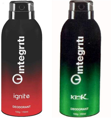 

Integriti Ignite And Kick Deodorant Spray - For Men(300 ml, Pack of 2)