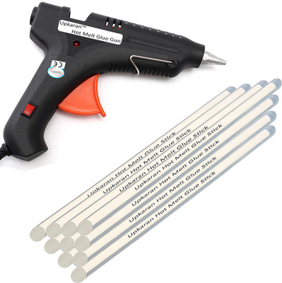 

Upkaran Black 100 Watt With 10 Transparent Hot Melt Glue Sticks (10inch/25cm) Standard Temperature Corded Glue Gun(11 mm)