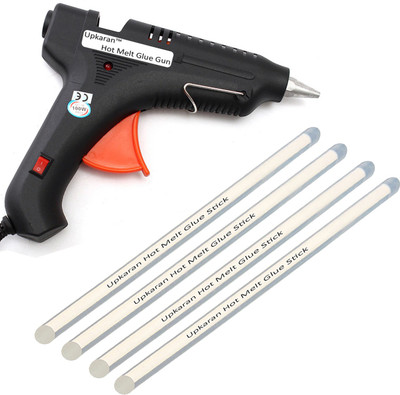 

Upkaran Black 100 Watt With 4 Transparent Hot Melt Glue Sticks (10inch/25cm) Standard Temperature Corded Glue Gun(11 mm)