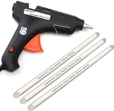 

Upkaran Black 100 Watt With 3 Transparent Hot Melt Glue Sticks (10inch/25cm) Standard Temperature Corded Glue Gun(11 mm)