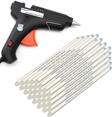 

Upkaran Black 100 Watt With 30 Transparent Hot Melt Glue Sticks (10inch/25cm) Standard Temperature Corded Glue Gun(11 mm)