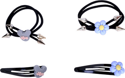 

Sagunya Cute Combo of Clip n Rubber band Hair Accessory Set(Multicolor)
