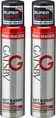 

Gatsby Set & Keep Hair Spray Super Hard (Pack of 2) Spray(250 ml)