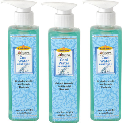 

khadi abeers COOL WATER HANDWASH - Set of 3 pcs(250 ml, Pump Dispenser, Pack of 3)