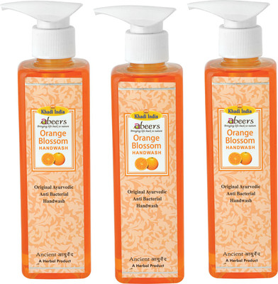 

khadi abeers ORANGE BLOSSOM HANDWASH - Set of 3 pcs(250 ml, Pump Dispenser, Pack of 3)