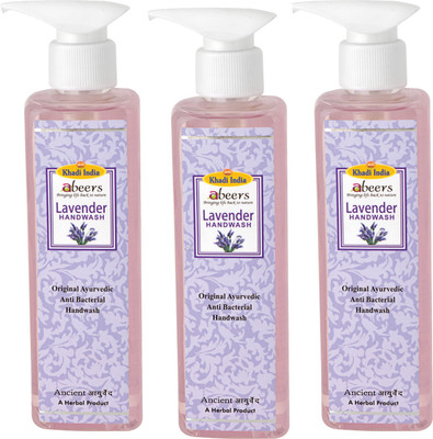 

khadi abeers LAVENDER HANDWASH - Set of 3 pcs(250 ml, Pump Dispenser, Pack of 3)