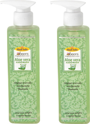 

khadi abeers ALOVERA HANDWASH - Set of 2 pcs(250 ml, Pump Dispenser, Pack of 2)
