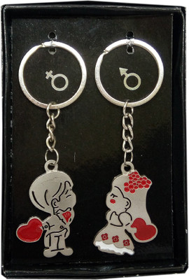 

HALO NATION Designer Boy and Girl Heart couple Key Chain